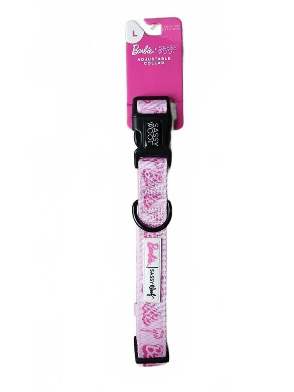 Barbie x Sassy Woof Adjustable Dog Collar Pink Large NWT Pet Accessory